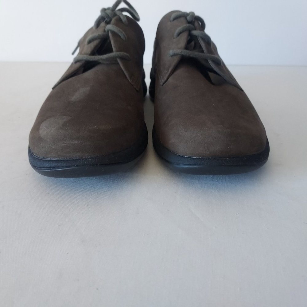 NWoB Merrell Topo Pure Leather Shoes Air Cushion Lace-Up Dark Taupe Women US8.5 - Picture 7 of 9